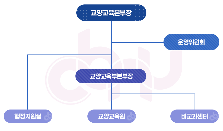 충북대학교 교양교육본부 조직도 이미지